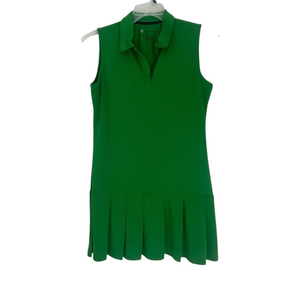 Green Sleeveless Pleated Dress